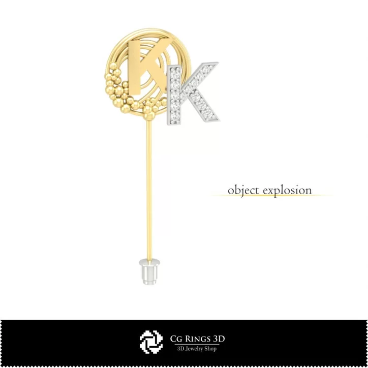 3D Brooch With Letter K