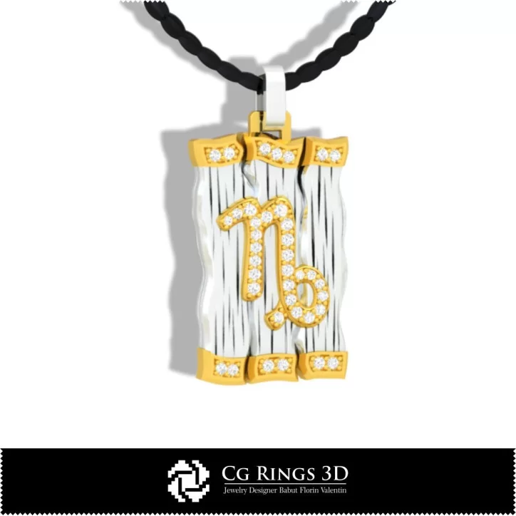 Capricorn Zodiac Pendant - 3D CAD