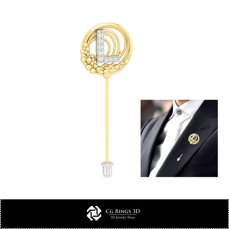 Broche 3D avec lettre L