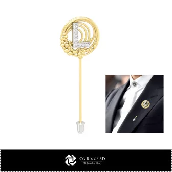 Broche 3D con letra L para el hogar, joyería CAD 3D, broches CAD 3D, broche de alfiler 3D