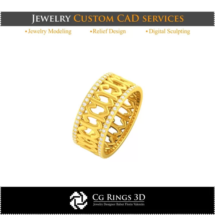 Ring With Aries Zodiac - Jewelry 3D CAD