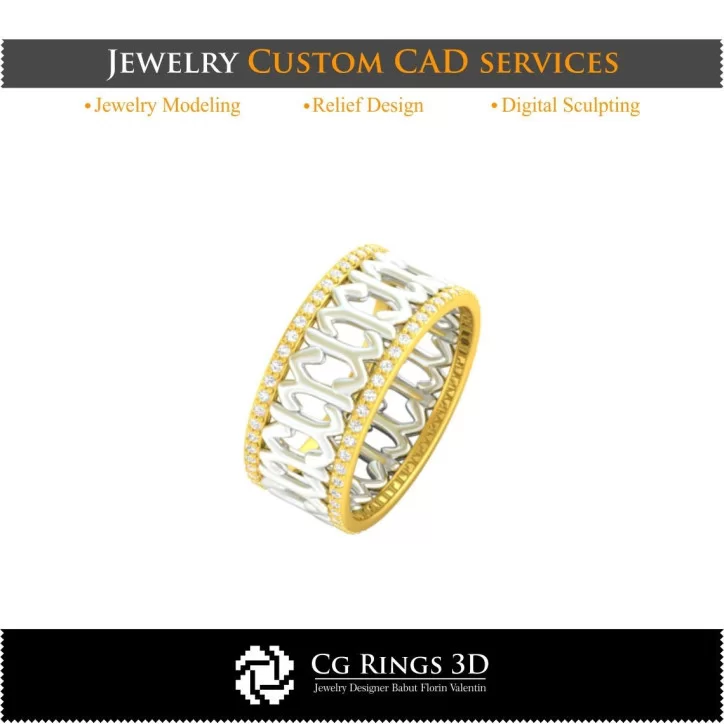 Ring With Aries Zodiac - Jewelry 3D CAD