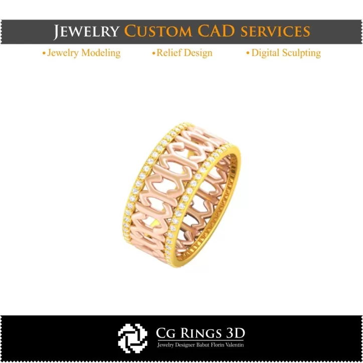 Ring mit Sternzeichen Widder - Schmuck 3D-CAD