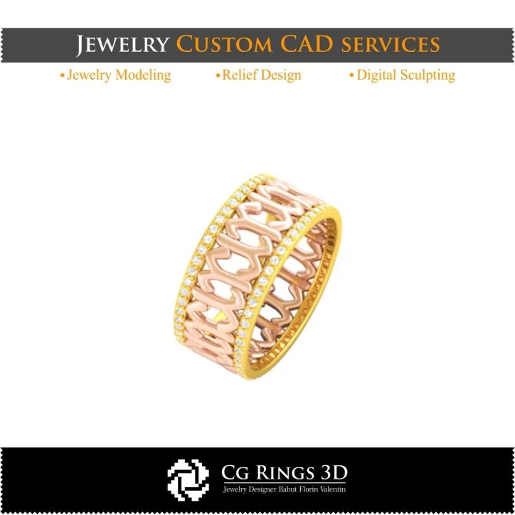 Ring With Aries Zodiac - Jewelry 3D CAD