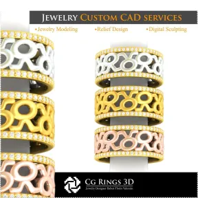 Ring With Taurus Zodiac - 3D CAD Home, Bijoux 3D CAO, Anneaux 3D CAO, Bandes de Mariage 3D, Bandes D`eternite 3D