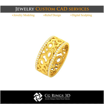 Ring With Taurus Zodiac - 3D CAD Home, Bijoux 3D CAO, Anneaux 3D CAO, Bandes de Mariage 3D, Bandes D`eternite 3D