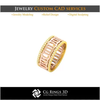 Ring With Gemini Zodiac - 3D CAD Home, Jewelry 3D CAD, Rings 3D CAD , Wedding Bands 3D, Eternity Bands 3D