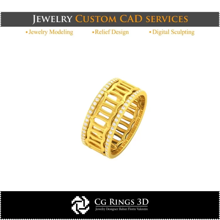Ring mit Zwillinge-Sternzeichen - Schmuck 3D CAD