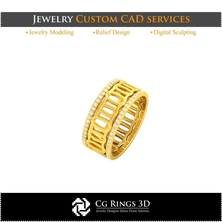 Ring With Gemini Zodiac - Jewelry 3D CAD