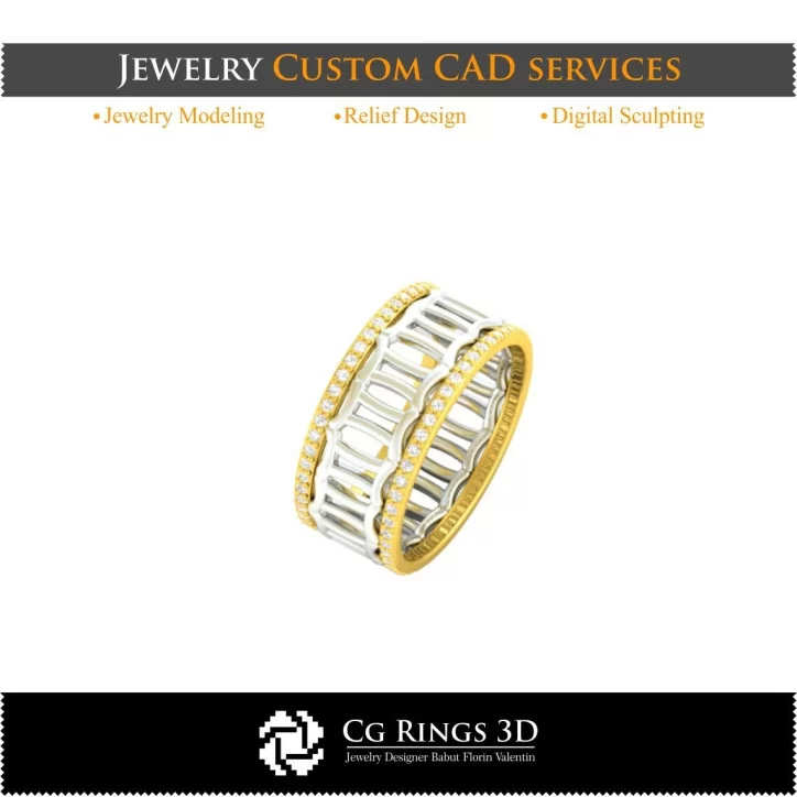 Ring With Gemini Zodiac - Jewelry 3D CAD