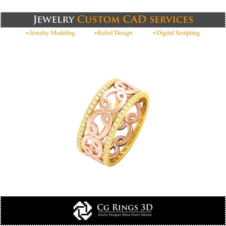 Bague Avec Zodiaque Cancer - Bijoux 3D CAO