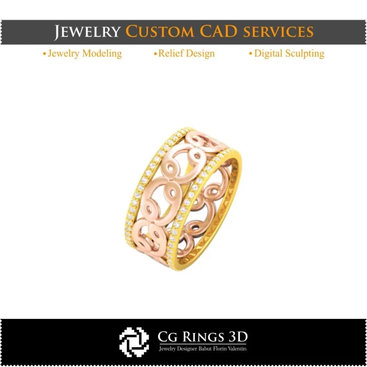 Ring mit Sternzeichen Krebs - Schmuck 3D-CAD Ring mit Sternzeichen Krebs - Schmuck 3D-CAD