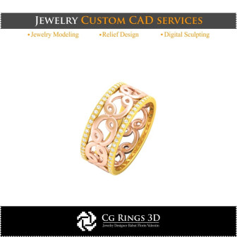 Ring With Cancer Zodiac - 3D CAD Home, Bijuterii 3D , Inele 3D CAD, Verighete 3D, Inele Prieteni pe Vecie 3D