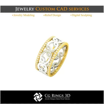 Ring With Cancer Zodiac - 3D CAD Home, Bijoux 3D CAO, Anneaux 3D CAO, Bandes de Mariage 3D, Bandes D`eternite 3D