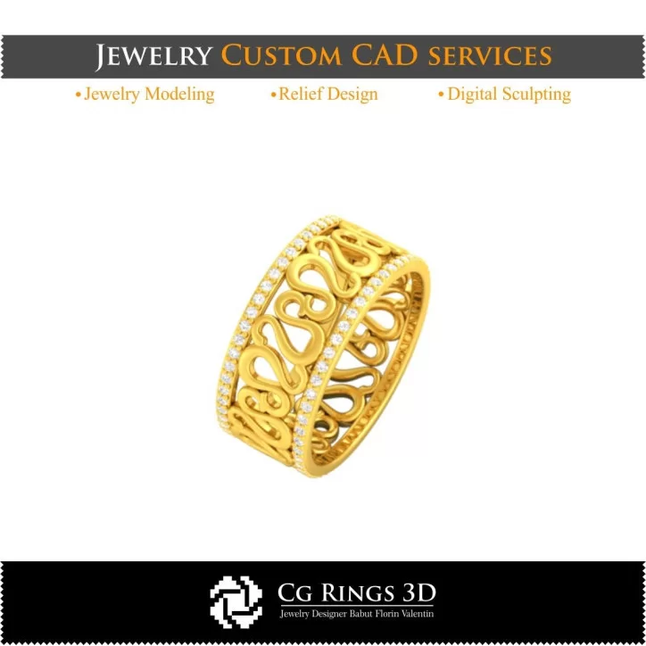 Ring With Leo Zodiac - Jewelry 3D CAD