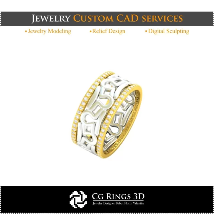Ring mit Sternzeichen Waage - Schmuck 3D CAD
