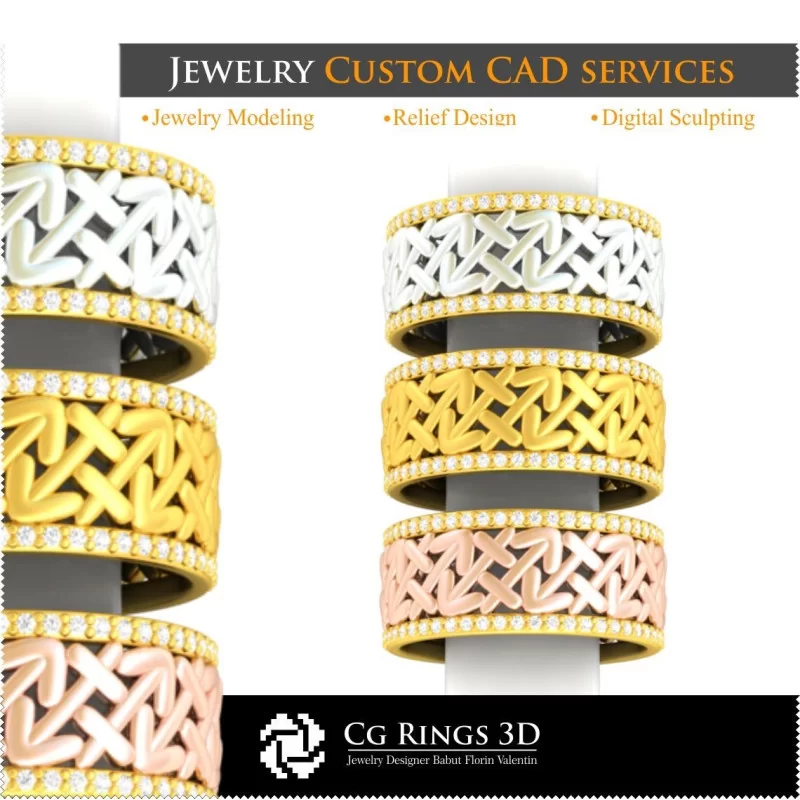 Anillo con zodiaco Sagitario - CAD 3D de joyería