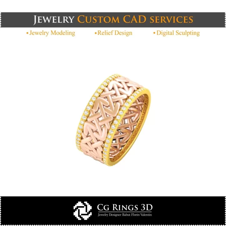 Anillo con zodiaco Sagitario - CAD 3D de joyería