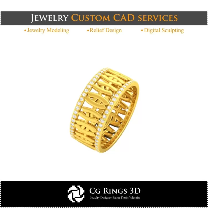 Ring mit Fischen (Fische-Zeichen) - Schmuck 3D CAD