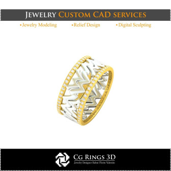 Ring With Aquarius Zodiac - 3D CAD Home,  Jewelry 3D CAD, Rings 3D CAD , Wedding Bands 3D, Eternity Bands 3D