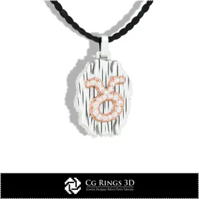 金牛座星座吊坠 - 3D CAD