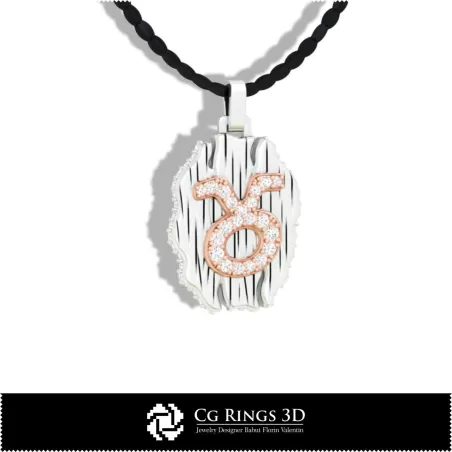 Pendentif Zodiaque Taureau - DAO 3D