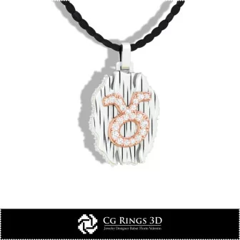 Taurus Zodiac Pendant - 3D CAD Home, Jewelry 3D CAD, Pendants 3D CAD , Vintage Jewelry 3D CAD , 3D Zodiac Pendants, 3D Retro Mo