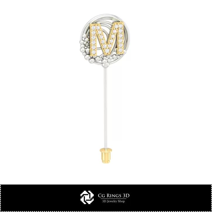 Broche 3D avec lettre M