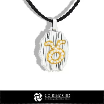 Taurus Zodiac Pendant - 3D CAD Home, Bijuterii 3D , Pandative 3D CAD, Bijuterii Vintage 3D CAD, Pandativ cu Zodii 3D, Bijuterii 