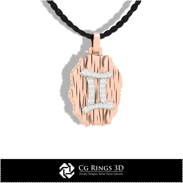 Zwillinge Sternzeichen Anhänger - 3D CAD