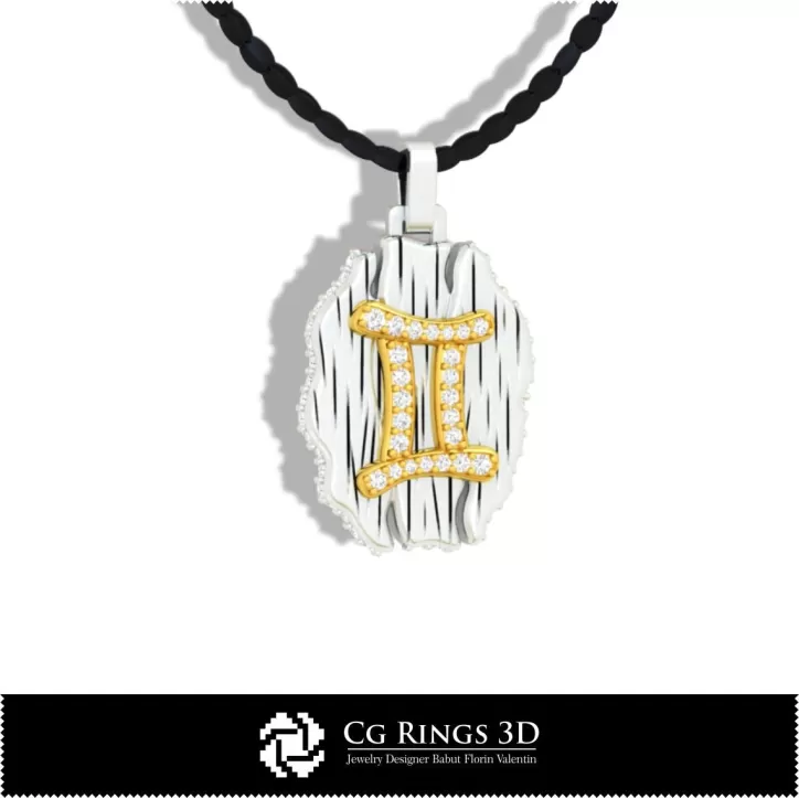 Zwillinge Sternzeichen Anhänger - 3D CAD