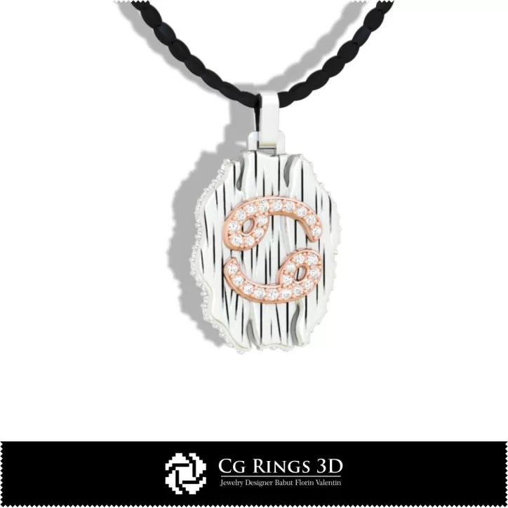 Krebs Sternzeichen Anhänger - 3D CAD