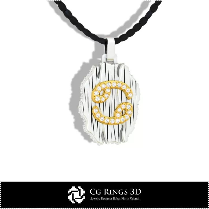Krebs Sternzeichen Anhänger - 3D CAD