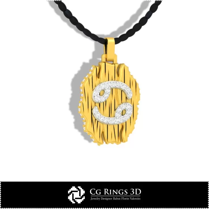 Ciondolo Zodiaco Cancro - CAD 3D