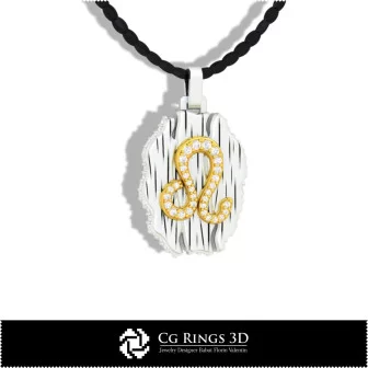 Leo Zodiac Pendant - 3D CAD Home, Bijoux 3D CAO, Pendentifs 3D CAO, Bijoux Vintage 3D CAO, Pendentifs du Zodiaque 3D, Bijoux Mod