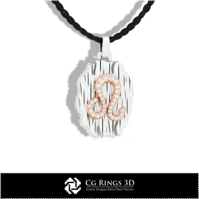 Pendentif Signe du Zodiaque Lion - CAO 3D