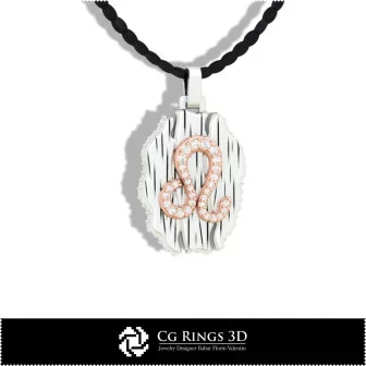 Leo Zodiac Pendant - 3D CAD Home, Bijoux 3D CAO, Pendentifs 3D CAO, Bijoux Vintage 3D CAO, Pendentifs du Zodiaque 3D, Bijoux Mod