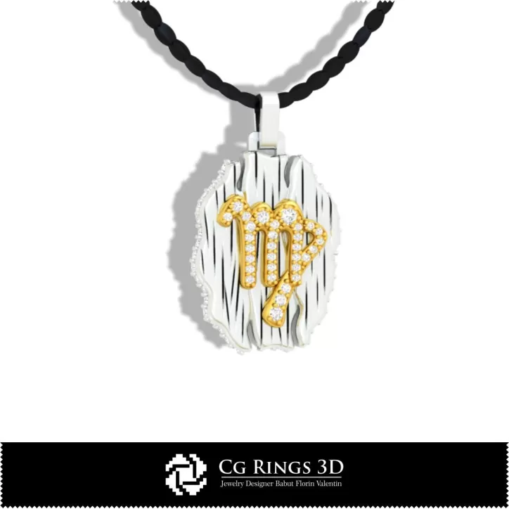 Colgante Zodiaco Virgo - CAD 3D