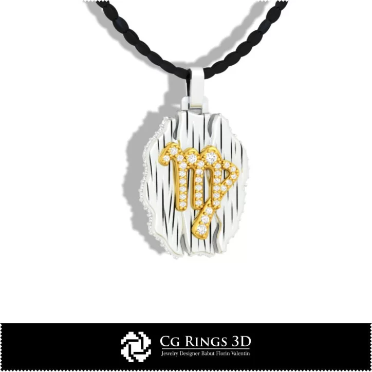 Virgo Zodiac Pendant - 3D CAD