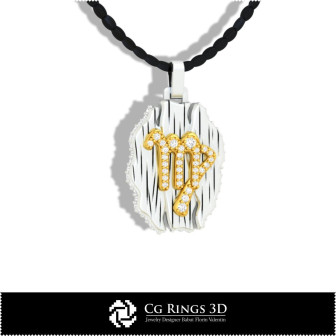 Virgo Zodiac Pendant - 3D CAD Home, Bijoux 3D CAO, Pendentifs 3D CAO, Bijoux Vintage 3D CAO, Pendentifs du Zodiaque 3D, Bijoux M