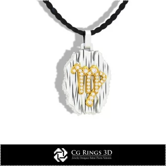 Virgo Zodiac Pendant - 3D CAD Home, Bijuterii 3D , Pandative 3D CAD, Bijuterii Vintage 3D CAD, Pandativ cu Zodii 3D, Bijuterii M