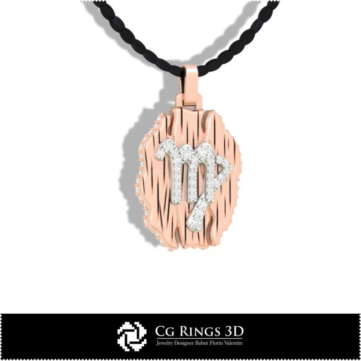 Virgo Zodiac Pendant - 3D CAD