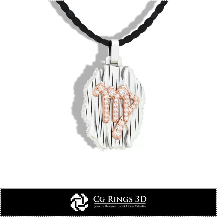 Virgo Zodiac Pendant - 3D CAD