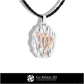 Virgo Zodiac Pendant - 3D CAD Home, Bijoux 3D CAO, Pendentifs 3D CAO, Bijoux Vintage 3D CAO, Pendentifs du Zodiaque 3D, Bijoux M