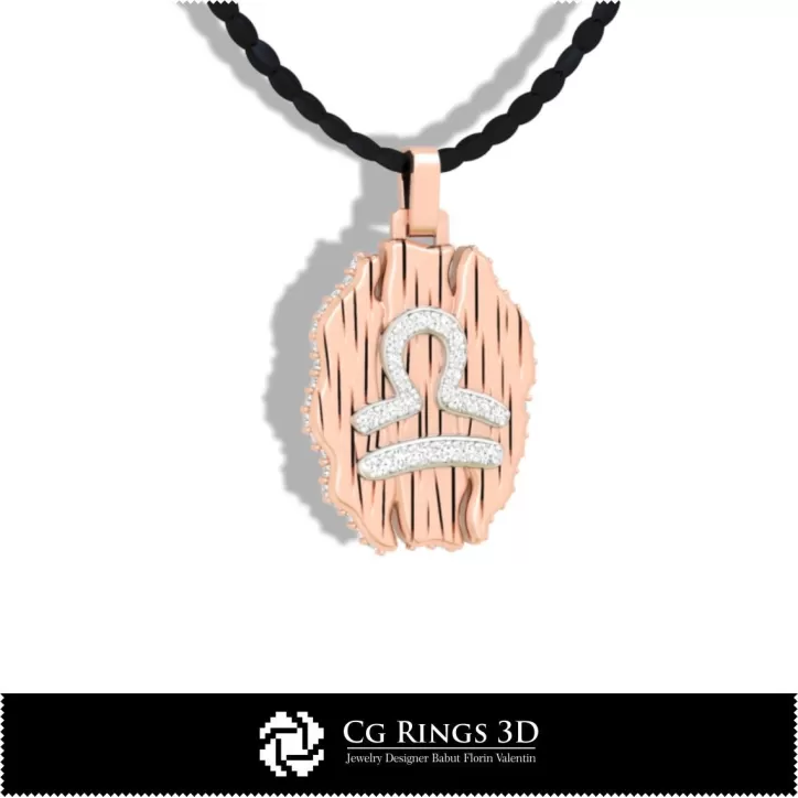 Colgante Zodiaco Libra - CAD 3D