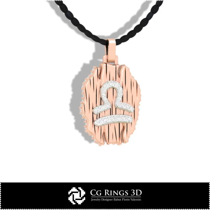 Libra Zodiac Pendant - 3D CAD