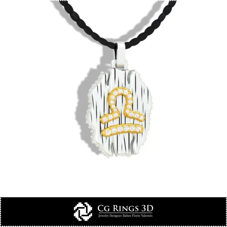 Libra Zodiac Pendant - 3D CAD