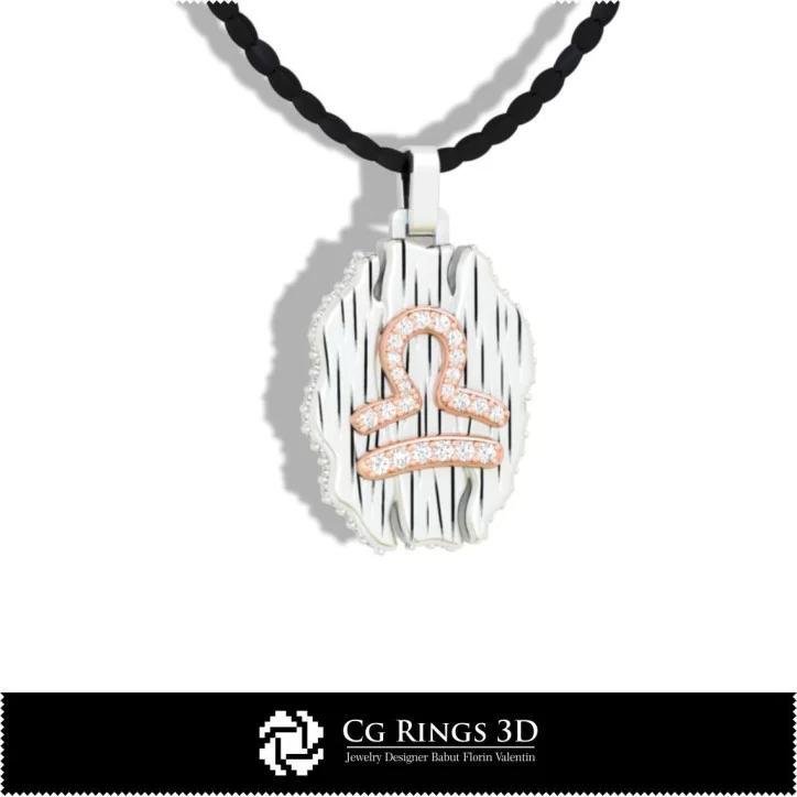 Libra Zodiac Pendant - 3D CAD