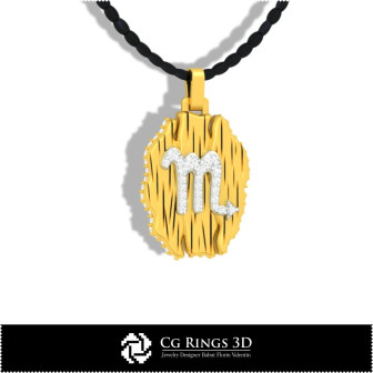 Scorpio Zodiac Pendant - 3D CAD Home,  Jewelry 3D CAD, Pendants 3D CAD , Vintage Jewelry 3D CAD , 3D Zodiac Pendants, 3D Retro M