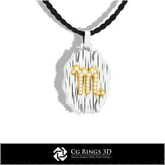 Scorpio Zodiac Pendant - 3D CAD Home, Bijoux 3D CAO, Pendentifs 3D CAO, Bijoux Vintage 3D CAO, Pendentifs du Zodiaque 3D, Bijoux